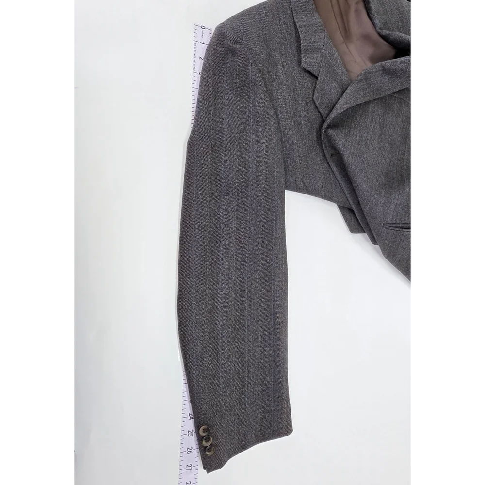 Quiet Luxury Montebello Italian Wool Blazer Men 42R Gray Blue Pinstripe - Picture 15 of 16